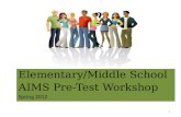 Elementary/Middle School AIMS Pre-Test Workshop Spring 2012 1.