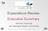 BACKNEXT Georgia State University --- Expenditure Review Executive Summary -- Online Training Online Training for Georgia State University Expenditure.