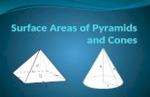 Lateral Area of a Regular Pyramid Find the lateral area of the square pyramid. Lateral area of a regular pyramid P = 2.5 ● 4 or 10, ℓ = 5 Answer:The.
