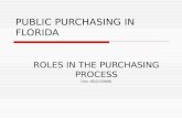 PUBLIC PURCHASING IN FLORIDA ROLES IN THE PURCHASING PROCESS (rev. 05/27/2008)