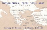 Living In Peace -- 1 Thess. 5:16-28 Thessalonica.