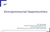 Entrepreneurial Opportunities Built by Stambaugh/2009 Jeff Stambaugh Dillard College of Business/Rm 257A jeff.stambaugh@mwsu.edu .