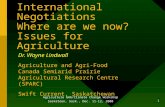 Agriculture GHG/Climate Change Workshop Saskatoon, Sask., Dec. 11-12, 2000 1 International Negotiations Where are we now? Issues for Agriculture Dr. Wayne.