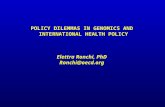 POLICY DILEMMAS IN GENOMICS AND INTERNATIONAL HEALTH POLICY Elettra Ronchi, PhD Ronchi@oecd.org.