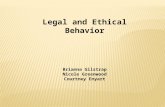 Legal and Ethical Behavior Brianna Gilstrap Nicole Greenwood Courtney Enyart.