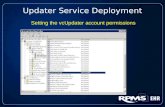 Updater Service Deployment Setting the vcUpdater account permissions