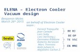 ELENA – Electron Cooler Vacuum design Benjamin Moles March 26 th 2015 on behalf of Electron Cooler team : Gerard Tranquille Jean Cenede Lars Soby Lars.