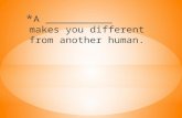 * A ___________ makes you different from another human.