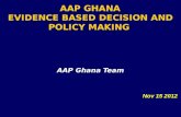 AAP GHANA EVIDENCE BASED DECISION AND POLICY MAKING AAP Ghana Team Nov 15 2012.