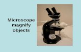 Microscope magnify objects. Microscope slide Glass slide to prepare a slide slip cover to cover specimen on slide slide Slip cover.