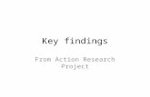 Key findings From Action Research Project. Action Research Project