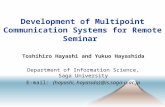 Development of Multipoint Communication Systems for Remote Seminar Toshihiro Hayashi and Yukuo Hayashida Department of Information Science, Saga University.