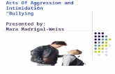 Acts Of Aggression and Intimidation “Bullying” Presented by: Mara Madrigal-Weiss.
