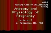 Anatomy and Physiology of Pregnancy Lectures 1 N. Petrenko, MD, PhD AND-2 Nursing Care of Childbearing Family.