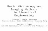 Basic Microscopy and Imaging Methods in Biomedical Engineering Prabhas V. Moghe, Lecturer Rebecca Hughey, Eric Wallenstein, Mingjung Song November 2, 2004.