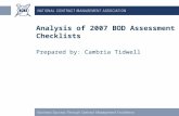 Analysis of 2007 BOD Assessment Checklists Prepared by: Cambria Tidwell.
