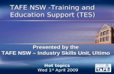 Presented by the TAFE NSW – Industry Skills Unit, Ultimo TAFE NSW -Training and Education Support (TES) Hot topics Wed 1 st April 2009.