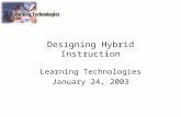 Designing Hybrid Instruction Learning Technologies January 24, 2003.