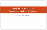 Human Behavior Relationships/Communication Notes.