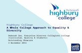 A Whole College Approach to Equality & Diversity Highbury College A Whole College Approach to Equality & Diversity Deborah See, Executive Director Collegiate.