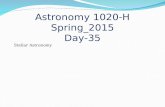 Astronomy 1020-H Stellar Astronomy Spring_2015 Day-35.