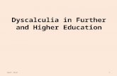 Dyscalculia in Further and Higher Education NADP 20101.
