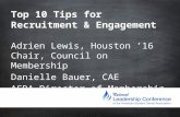 #ASDAnet @ASDAnet Top 10 Tips for Recruitment & Engagement Adrien Lewis, Houston ’16 Chair, Council on Membership Danielle Bauer, CAE ASDA Director of.