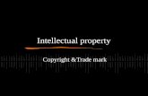Intellectual property Copyright &Trade mark. Intellectual property (IP) What is it? World intellectual property organization (WIPO) It refers to the ‘products.