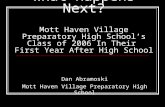 What Happens Next? Mott Haven Village Preparatory High School’s Class of 2006 In Their First Year After High School Dan Abramoski Mott Haven Village Preparatory.