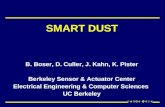 SMART DUST B. Boser, D. Culler, J. Kahn, K. Pister Berkeley Sensor & Actuator Center Electrical Engineering & Computer Sciences UC Berkeley.
