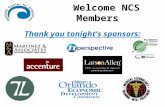 Welcome NCS Members Thank you tonight’s sponsors:.
