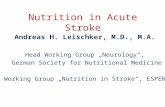 Nutrition in Acute Stroke Andreas H. Leischker, M.D., M.A. Head Working Group „Neurology“, German Society for Nutritional Medicine Working Group „Nutrition.