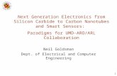 1 Next Generation Electronics from Silicon Carbide to Carbon Nanotubes and Smart Sensors: Paradigms for UMD-ARO/ARL Collaboration Neil Goldsman Dept. of.