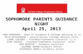 SOPHOMORE PARENTS GUIDANCE NIGHT April 25, 2013 JOHN HANRAHAN – Dean of Guidance & College Advising (L-Z) RICK HUTCHINSON – Junior/Senior College Advisor.