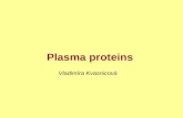 Plasma proteins Vladimíra Kvasnicová. Plasma proteins include proteins of blood plasma and proteins of interstitial fluid.