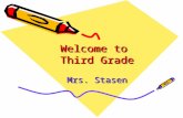 Welcome to Third Grade Mrs. Stasen. Organizational Tools Assignment Notebook –A–All assignments, reminders and important dates –B–Best way to communicate.