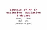 Signals of NP in exclusive Radiative B-decays Amarjit Soni HET, BNL (soni@bnl.gov)