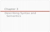 Chapter 3 1-1 Describing Syntax and Semantics. Chapter 3 Topics 1-2 Introduction The General Problem of Describing Syntax Formal Methods of Describing.