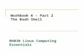 Workbook 6 – Part 2 The Bash Shell RH030 Linux Computing Essentials.