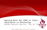Working With the SORH in Texas: Adventures in Pardnering NOSORH Regional Meeting – May 20, 2015 Texas Organization of Rural & Community Hospitals.