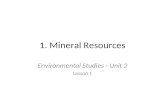 1. Mineral Resources Environmental Studies - Unit 2 Lesson 1.