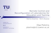 Institut für Computertechnik ICT Institute of Computer Technology Remote Control and Reconfiguration of Laboratories for Education and Training Vienna.