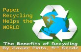 Paper Recycling Helps the WORLD. What is Recycling? Recycling happens when old, discarded materials are used again to make other new products. For example,