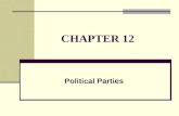 CHAPTER 12 Political Parties. WHAT IS THE PURPOSE OF POLITICAL PARTIES? Political Party an organization that seeks political power by electing people.
