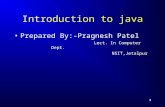 Introduction to java Prepared By:-Pragnesh Patel Lect. In Computer Dept. NSIT,Jetalpur 1.