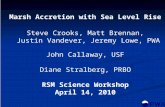 Marsh Accretion with Sea Level Rise Steve Crooks, Matt Brennan, Justin Vandever, Jeremy Lowe, PWA John Callaway, USF Diane Stralberg, PRBO RSM Science.