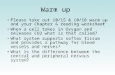 Warm up Please take out 10/15 & 10/18 warm up and your Chapter 6 reading worksheet When a cell takes in Oxygen and releases CO2 what is that called? What.