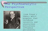 The Psychoanalytic Perspective zFrom Freud’s theory which proposes that childhood sexuality and unconscious motivations influence personality.