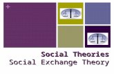 + Social Theories Social Exchange Theory. + What is Social Exchange Theory? Psychological and Sociological perspective that explains social change and.