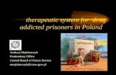 Therapeutic system for drug addicted prisoners in Poland Andrzej Majcherczyk Penitentiary Office Central Board of Prison Service amajcherczyk@czsw.gov.pl.